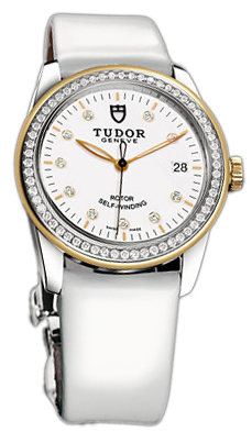 Tudor Glamour Date 55023-WDIDWPLS Vit/Läder Ø36 mm