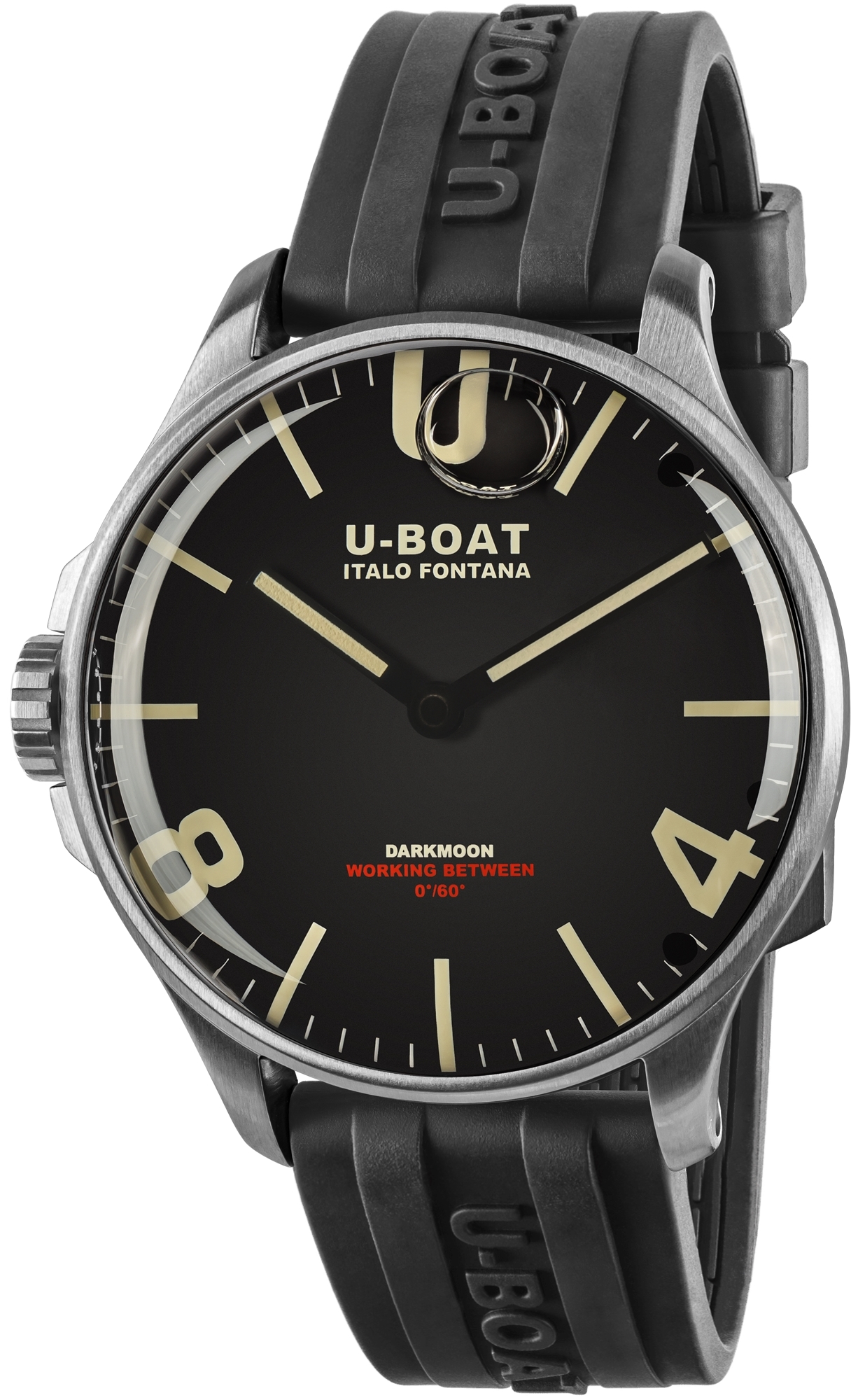 U-Boat Herrklocka 8463/B Darkmoon Svart/Gummi Ø44.8 mm - U-Boat