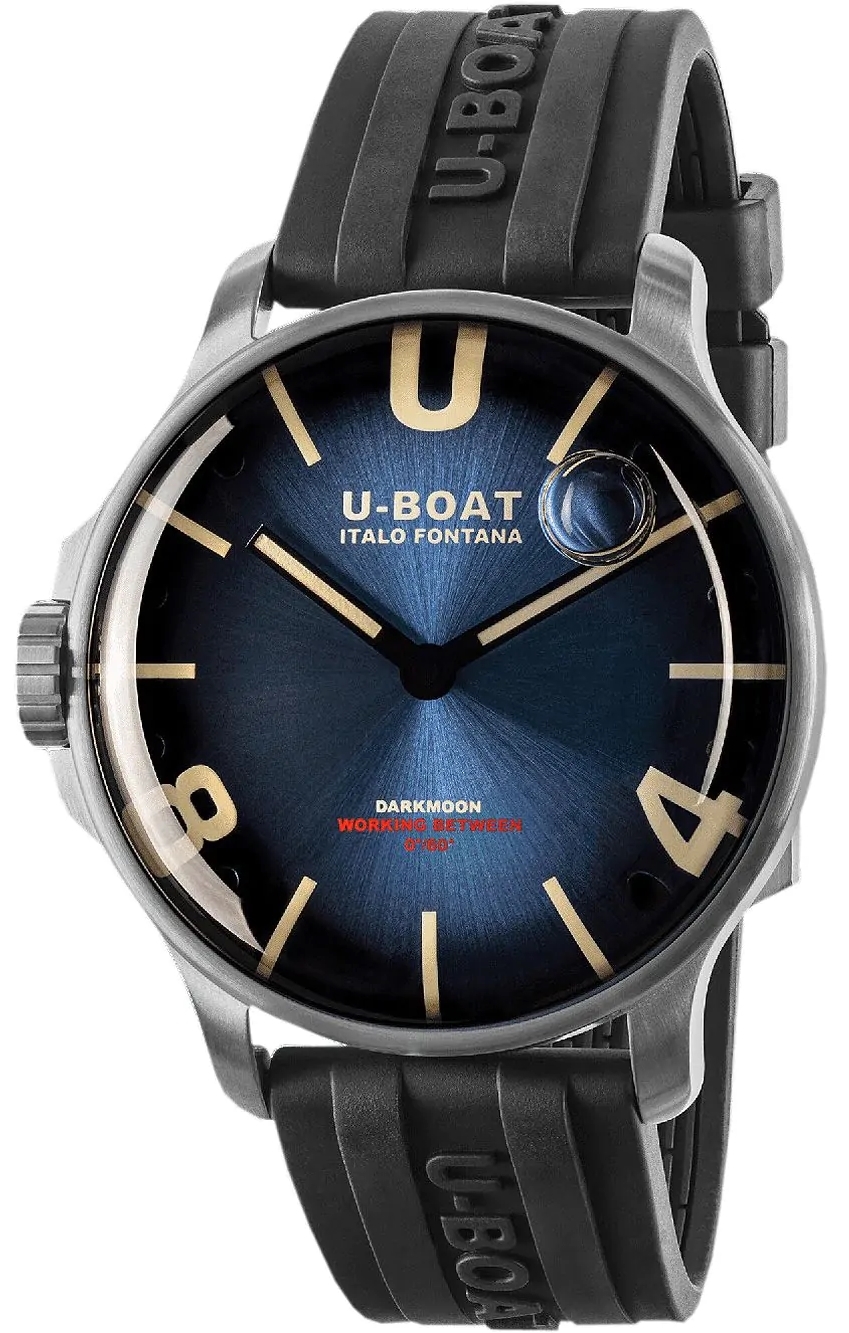 U-Boat Herrklocka 8704/D Darkmoon Blå/Gummi Ø44 mm - U-Boat