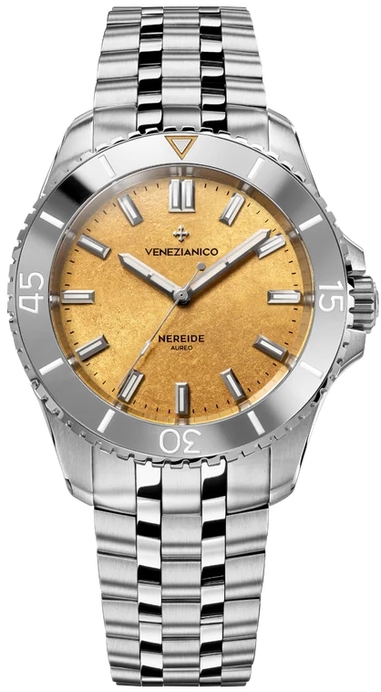Venezianico Herrklocka 3121590S Nereide Aureo Gul/Stål Ø39 mm