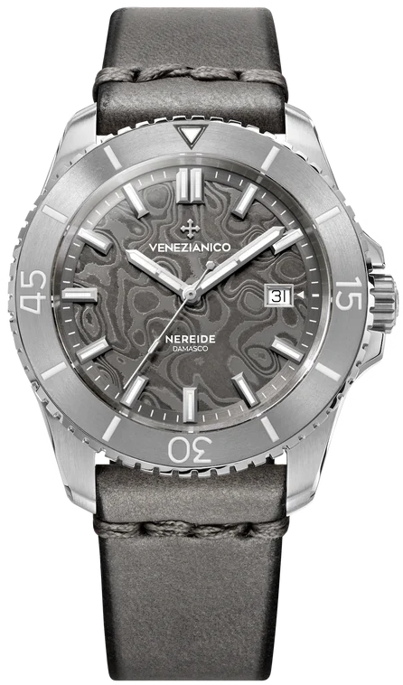Venezianico Herrklocka 4521565 Nereide Damasco Grå/Läder Ø42 mm