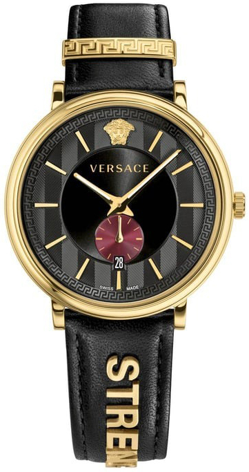 Versace Herrklocka VBQ050017 V Circle Svart/Gulguldtonat stål Ø42 mm - Versace
