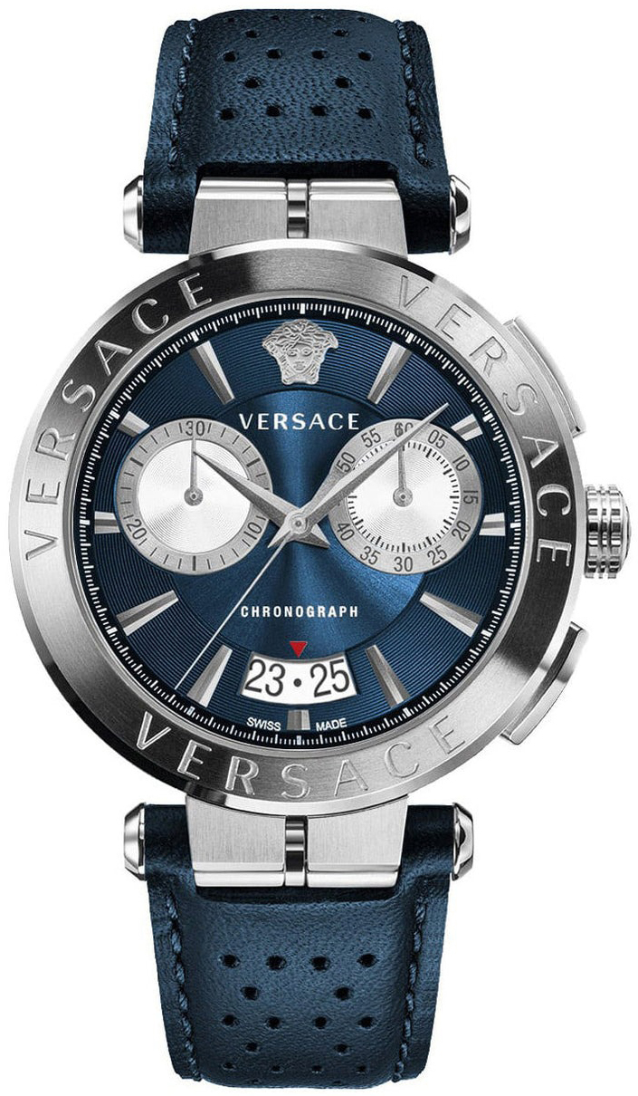 Versace Herrklocka VE1D02223 Aion Blå/Läder Ø45 mm - Versace