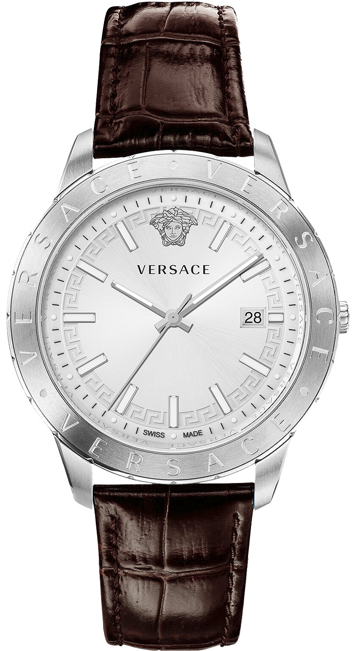Versace Herrklocka VE2C00121 Univers Silverfärgad/Läder Ø43 mm - Versace