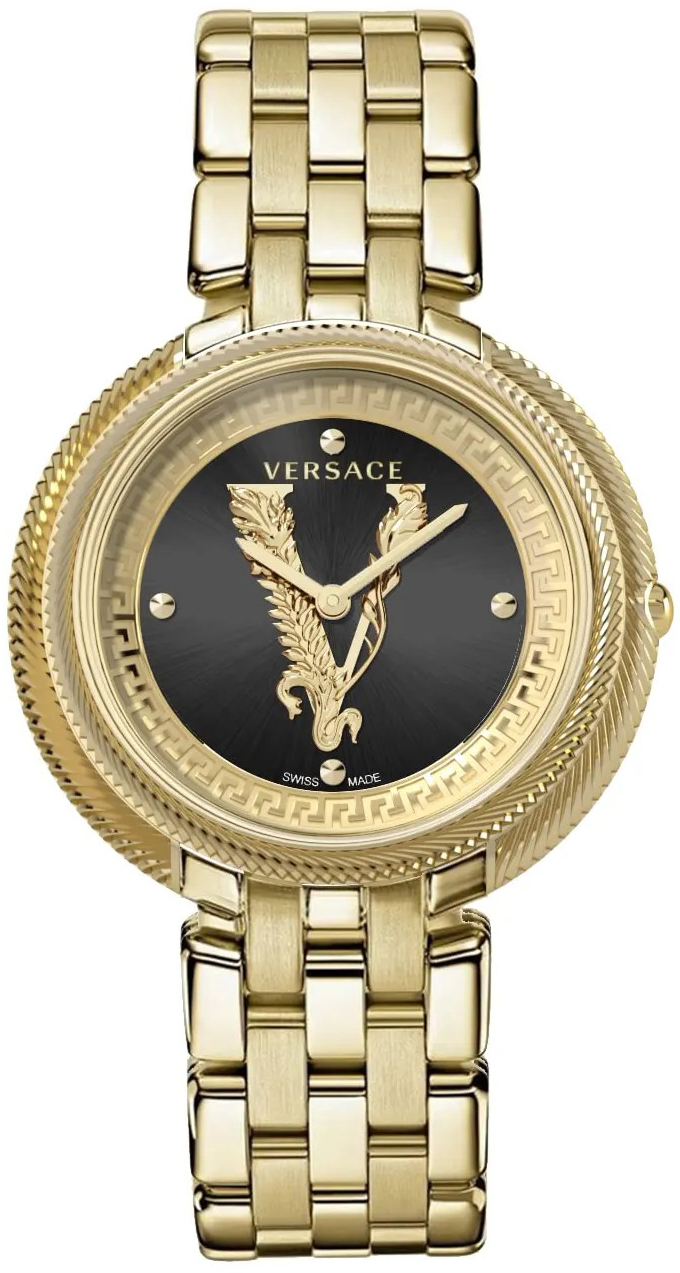 Versace Damklocka VE2CA0723 Thea Svart/Gulguldtonat stål Ø38 mm - Versace