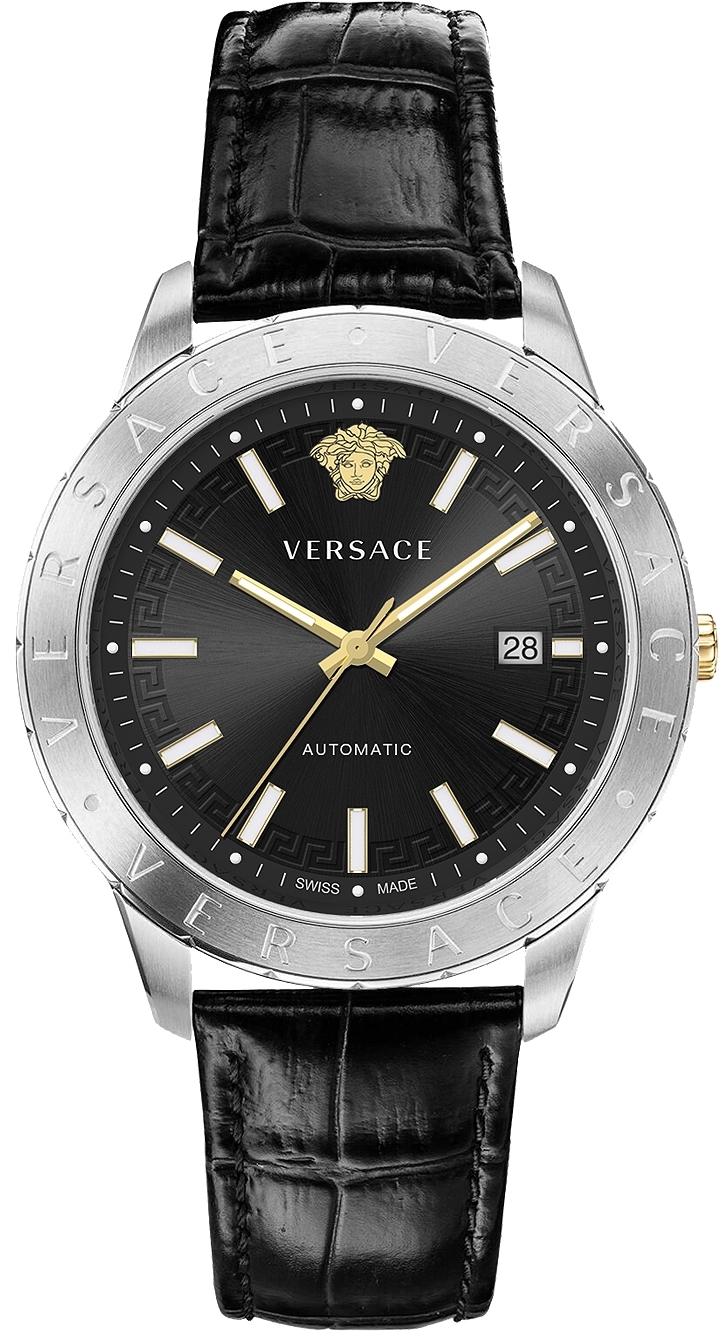Versace Herrklocka VE2D00221 Univers Svart/Läder Ø43 mm - Versace