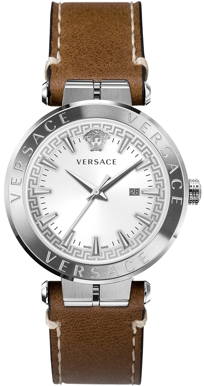 Versace Herrklocka VE2F00121 Aion Silverfärgad/Läder Ø44 mm - Versace