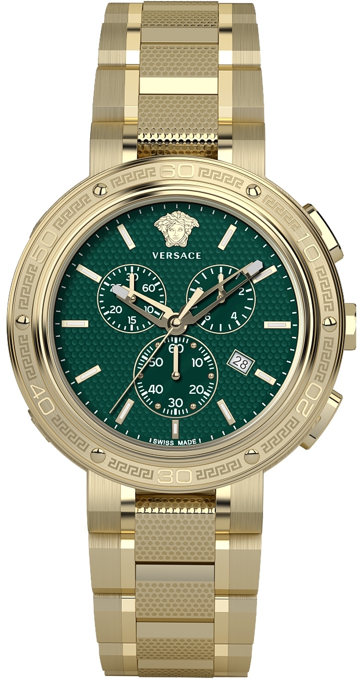 Versace Herrklocka VE2H00521 V Extreme Grön/Gulguldtonat stål Ø46 - Versace