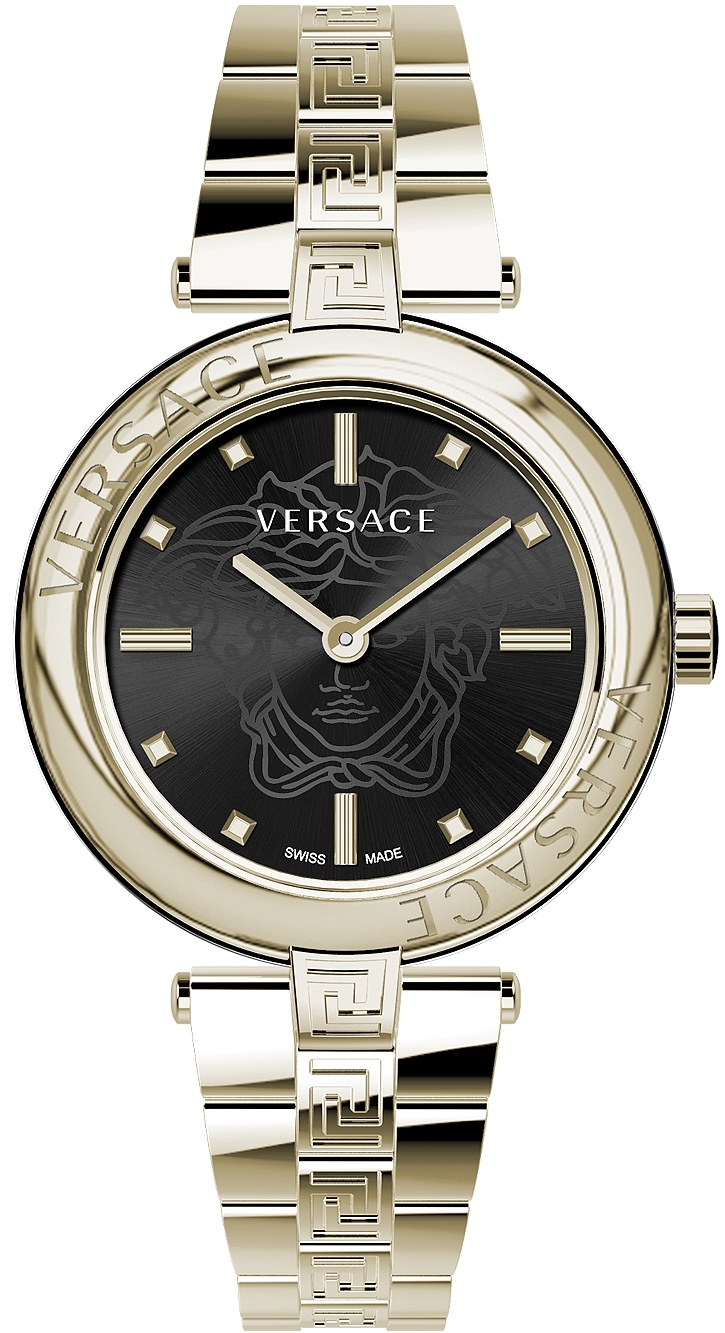 Versace Damklocka VE2J00721 Lady Svart/Gulguldtonat stål Ø38 mm - Versace