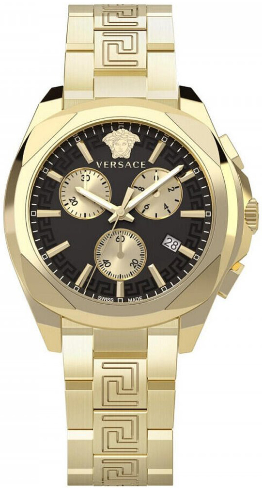 Versace VE3CA0723 Chrono Svart/Gulguldtonat stål Ø40 mm - Versace