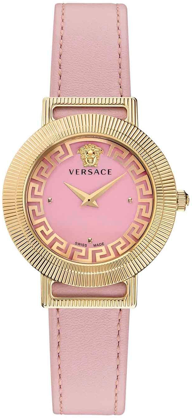 Versace Damklocka VE3D00222 Greca Chic Rosa/Läder Ø36 mm - Versace