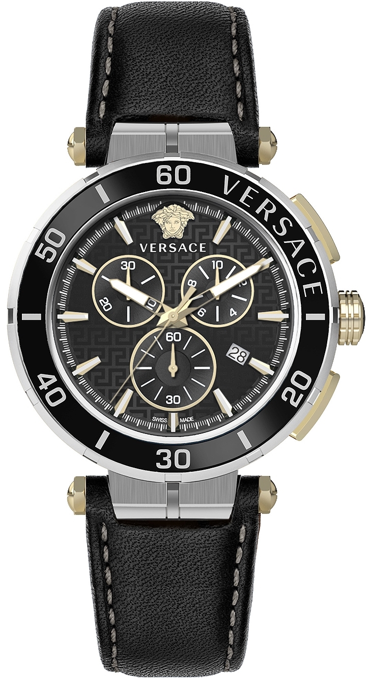 Versace Herrklocka VE3L00222 Greca Svart/Läder Ø45 mm - Versace