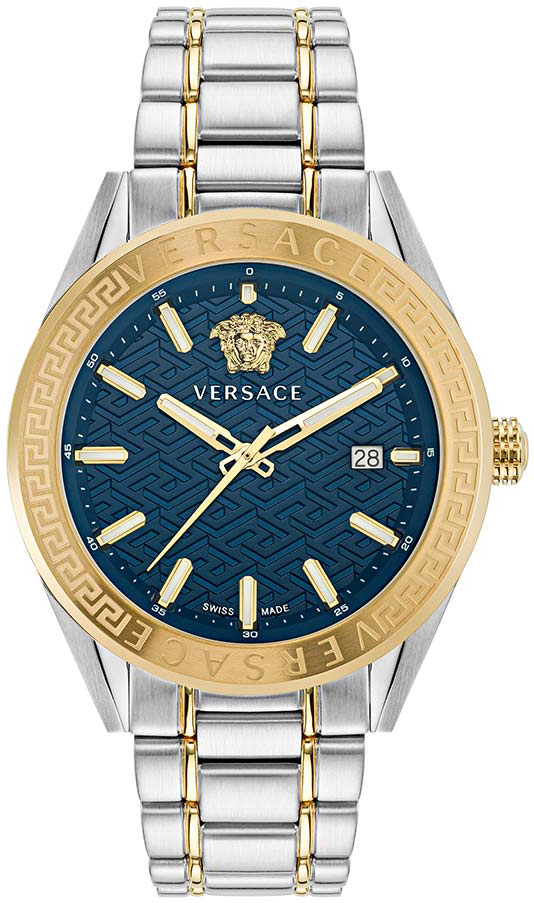 Versace Herrklocka VE6A00523 V Code Blå/Gulguldtonat stål Ø42 mm - Versace