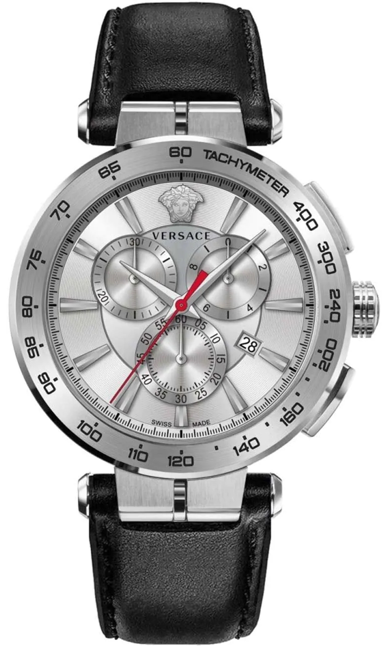 Versace Herrklocka VE6CA0123 Aion Silverfärgad/Läder Ø45 mm - Versace