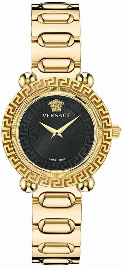 Versace Damklocka VE6I00523 Greca Svart/Gulguldtonat stål Ø35 mm
