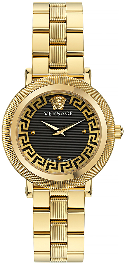 Versace Damklocka VE7F00623 Greca Svart/Gulguldtonat stål Ø35 mm - Versace