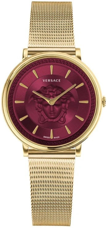 Versace Damklocka VE8102419 V Circle Röd/Gulguldtonat stål Ø38 mm - Versace