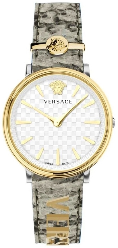 Versace Damklocka VE8104422 V Circle Vit/Läder Ø38 mm - Versace
