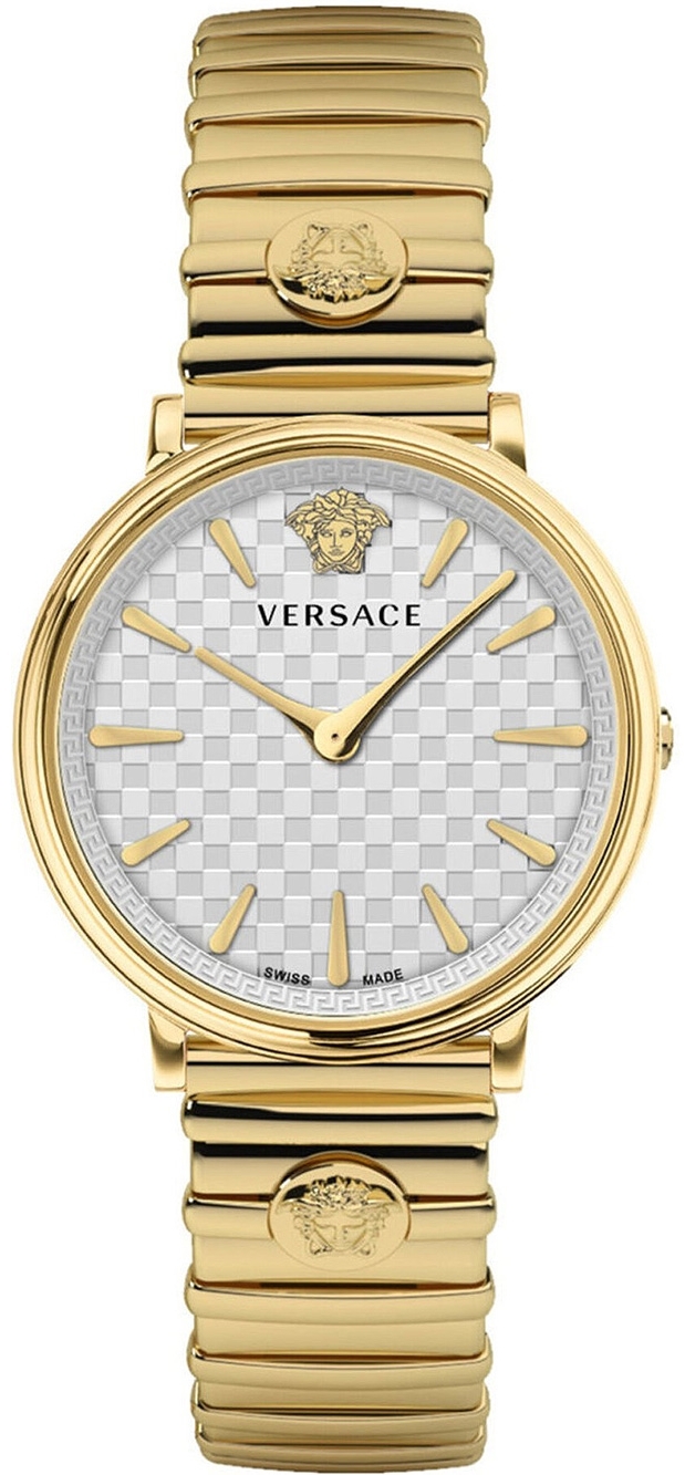Versace Damklocka VE8104822 V Circle Silverfärgad/Gulguldtonat stål - Versace
