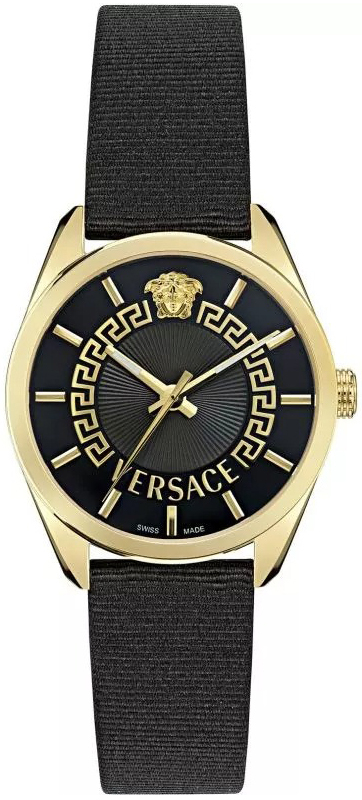 Versace Damklocka VE8A00224 V Circle Svart/Läder Ø36 mm - Versace