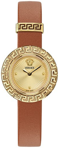 Versace Damklocka VE8C00124 Greca Guld/Läder Ø28 mm - Versace