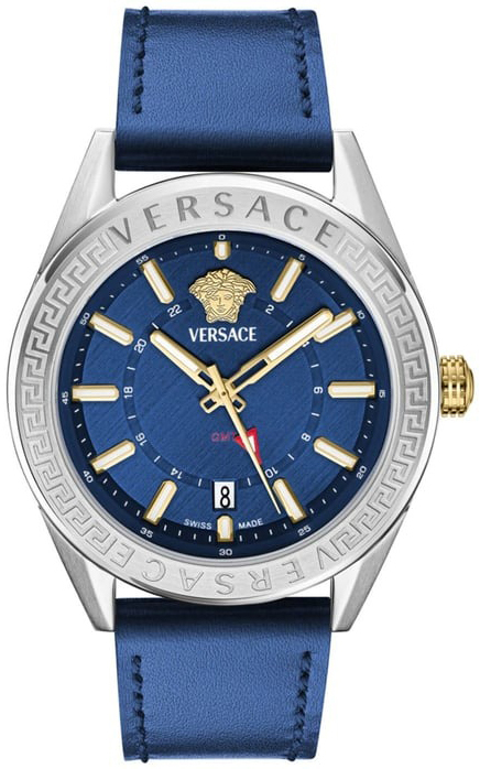 Versace Herrklocka VEAFA0124 V Circle Blå/Läder Ø42 mm - Versace
