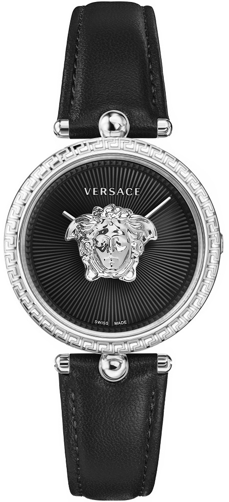 Versace Damklocka VECQ01020 Palazzo Svart/Läder Ø34 mm - Versace