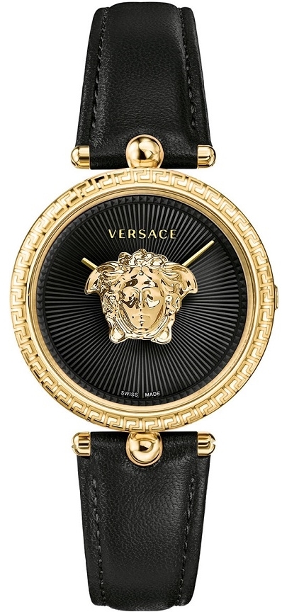 Versace Damklocka VECQ01120 Palazzo Svart/Läder Ø34 mm - Versace