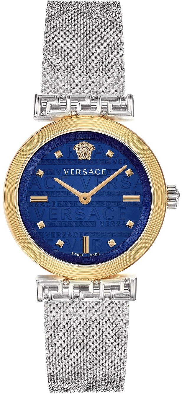 Versace Damklocka VELW00520 Meander Blå/Stål Ø34 mm - Versace