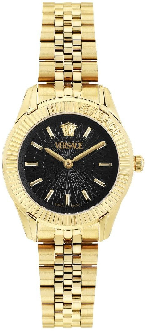 Versace Damklocka VEQCA0424 Greca Svart/Gulguldtonat stål Ø30 mm - Versace