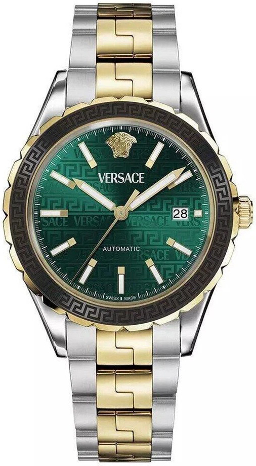 Versace Herrklocka VEQCA0524 Hellenyium Grön/Gulguldtonat stål Ø42 - Versace