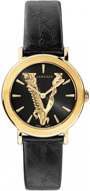 Versace Damklocka VERI00220 Virtus Svart/Läder Ø36 mm - Versace