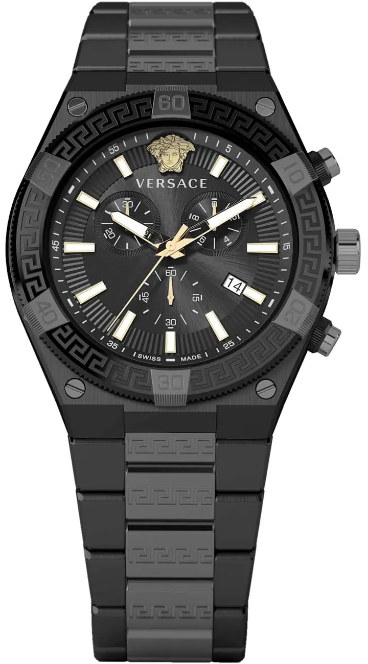 Versace Herrklocka VESO01022 Sport Greca Svart/Stål Ø46 mm - Versace