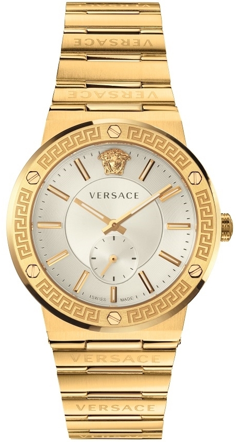 Versace Herrklocka VEVI00520 Greca Logo Silverfärgad/Gulguldtonat - Versace