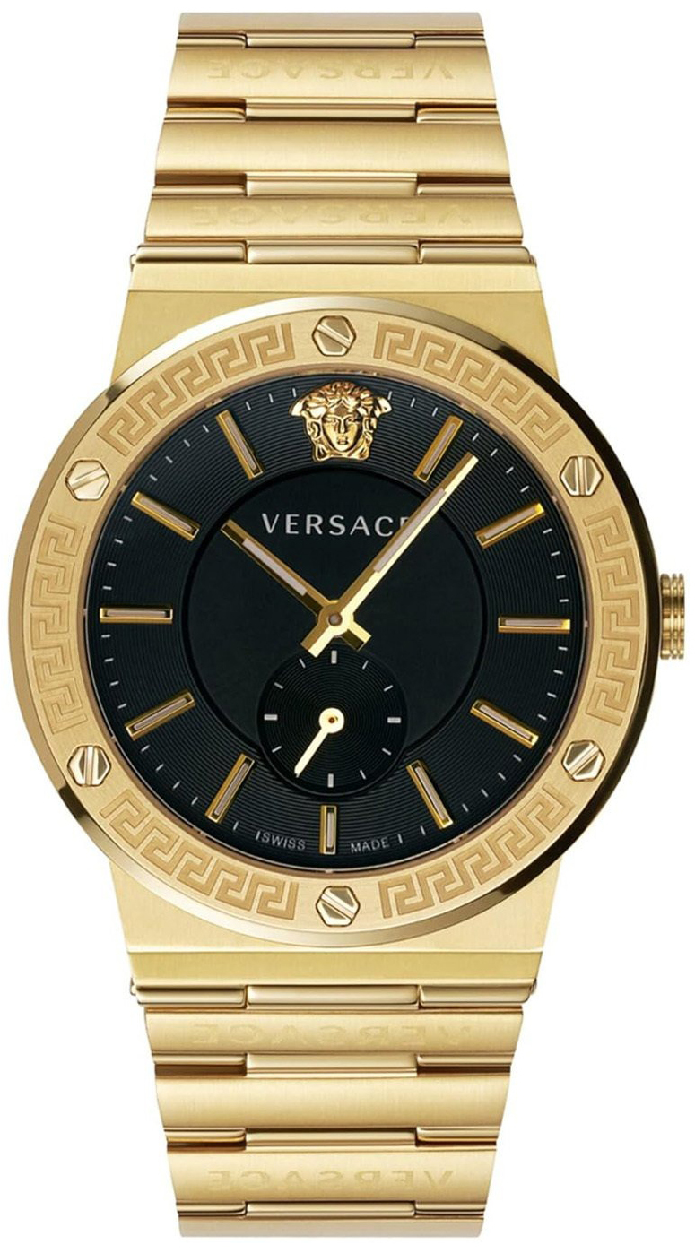 Versace Herrklocka VEVI00821 Greca Logo Svart/Gulguldtonat stål Ø41