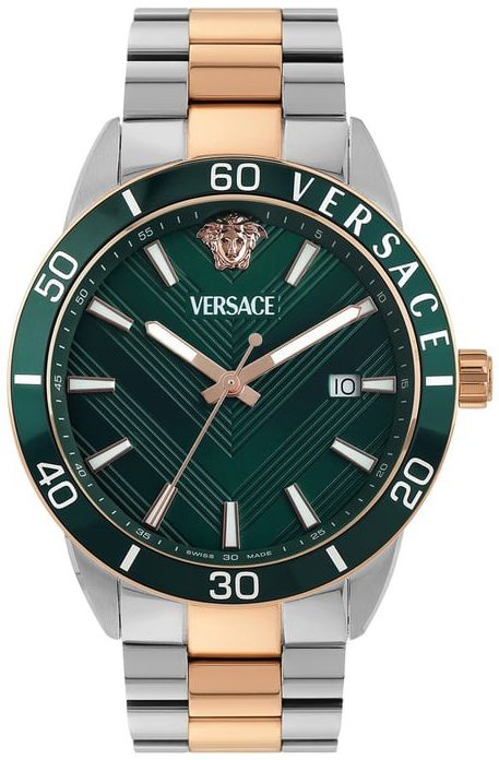 Versace Herrklocka VEYCA0624 Greca Grön/Roséguldstonat stål Ø43 mm - Versace