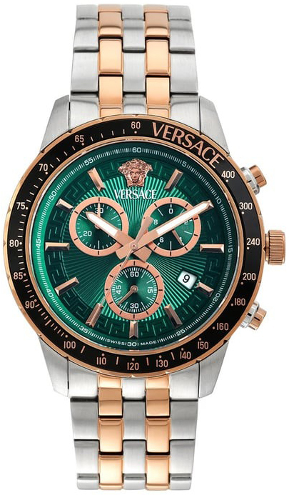 Versace Herrklocka VEZCA0424 Sport Grön/Roséguldstonat stål Ø44 mm - Versace