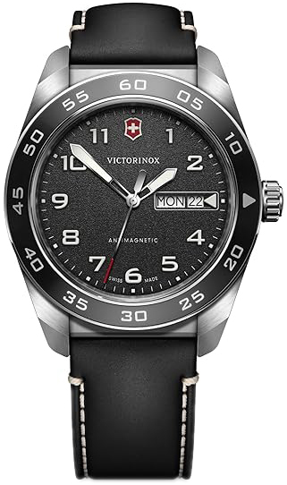 Victorinox Herrklocka 242041 Swiss Army Svart/L&auml;der &Oslash;42 mm