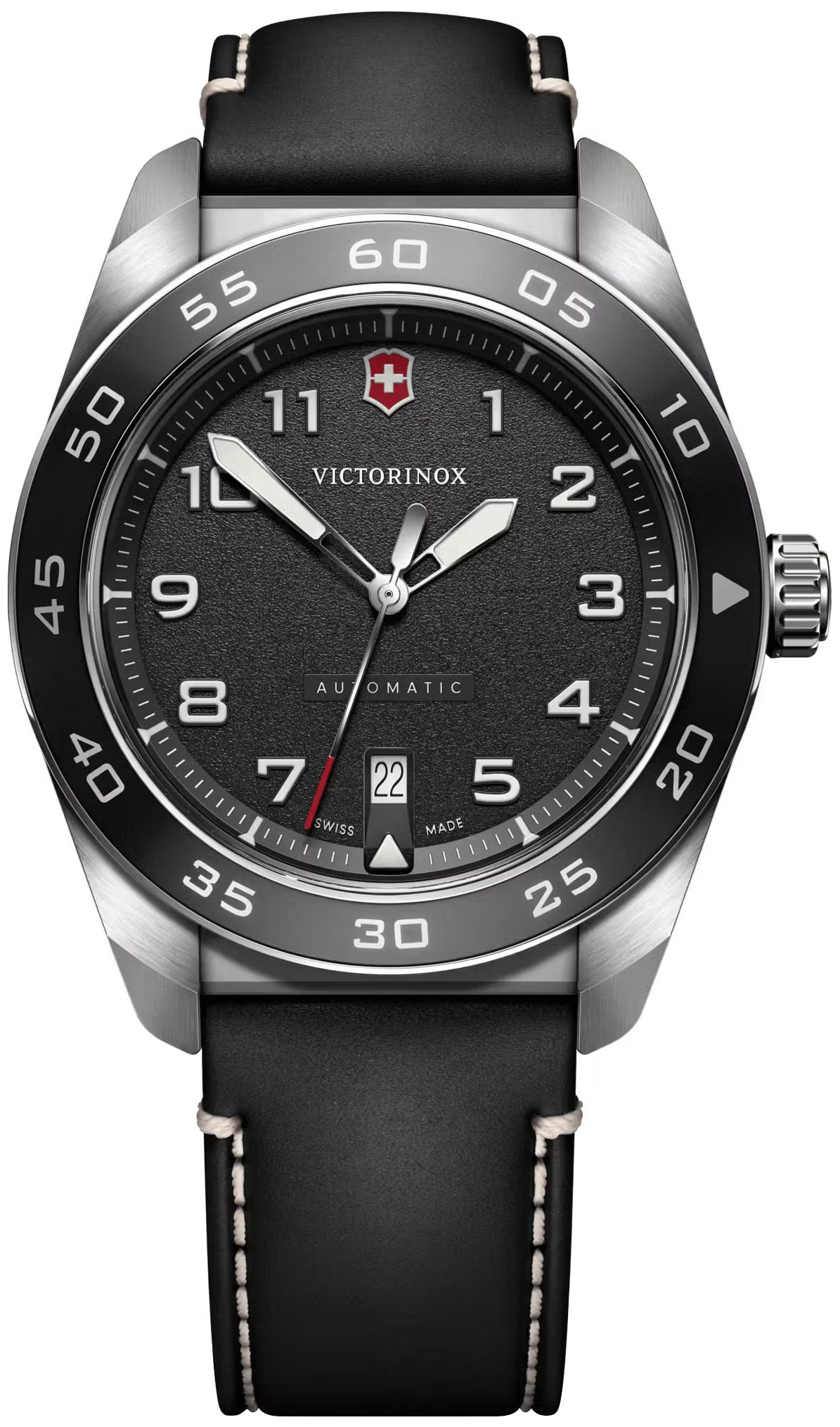 Victorinox Herrklocka 242044 Swiss Army Svart/L&auml;der &Oslash;42 mm