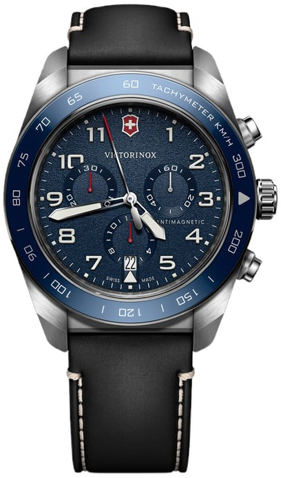 Victorinox Herrklocka 242047 Swiss Army Bl&aring;/L&auml;der &Oslash;42 mm