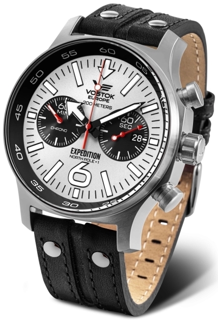 Vostok Europe Herrklocka 6S21-595A642Le Expedition Gr&aring;/L&auml;der &Oslash;47 mm
