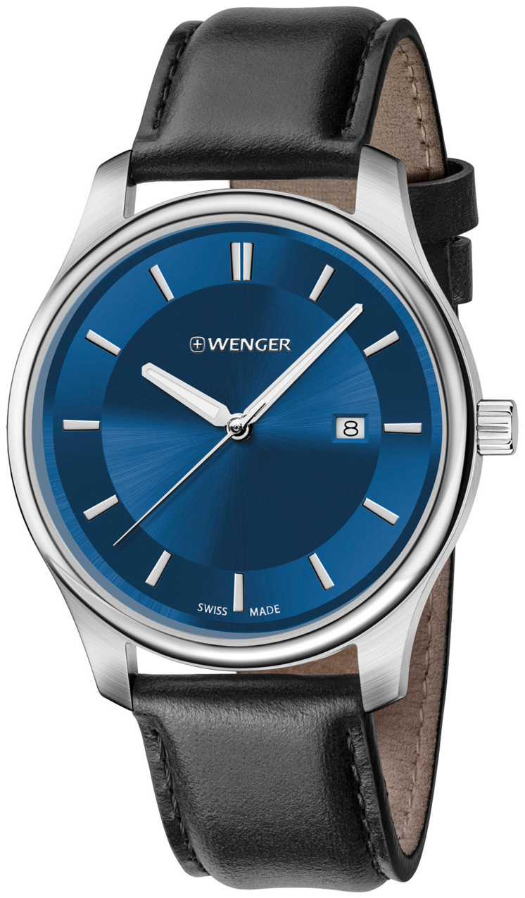 Wenger Damklocka 01.1421.112 Bl&aring;/L&auml;der &Oslash;34 mm