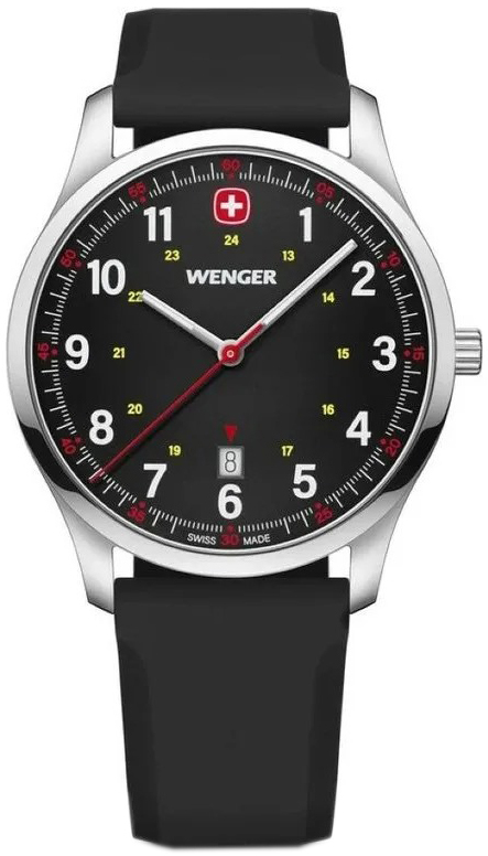 Wenger Herrklocka 01.1441.129 City Svart/Gummi Ø42 mm
