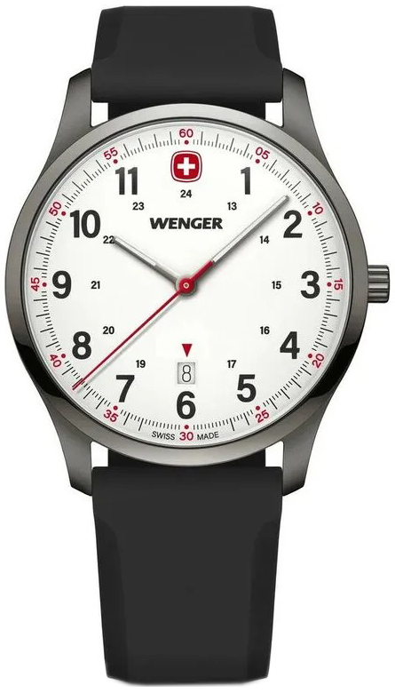 Wenger Herrklocka 01.1441.132 City Vit/Gummi &Oslash;42 mm