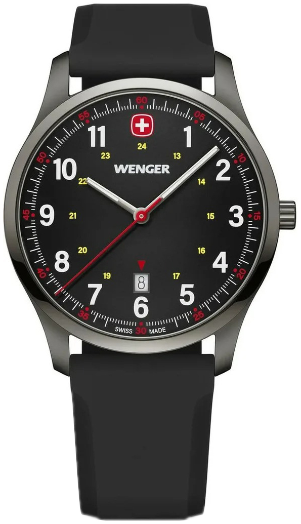 Wenger Herrklocka 01.1441.135 City Svart/Gummi &Oslash;42 mm