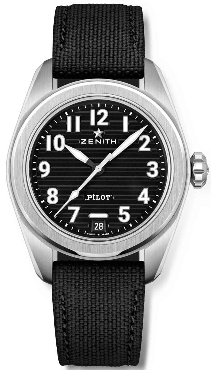 Zenith Herrklocka 03.4000.3620-21.I001 Pilot Svart/Gummi Ø40 mm - Zenith