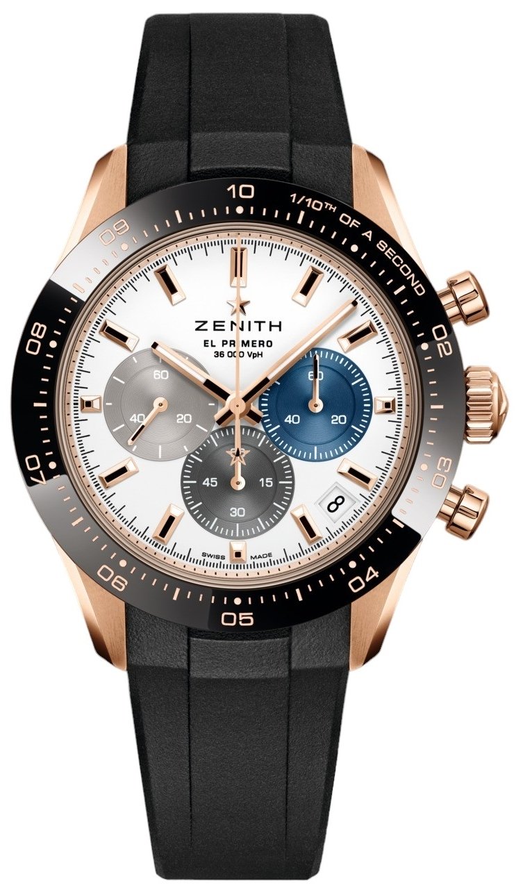 Zenith Herrklocka 18.3100.3600-69.R951 Chronomaster Sport Vit/Gummi - Zenith