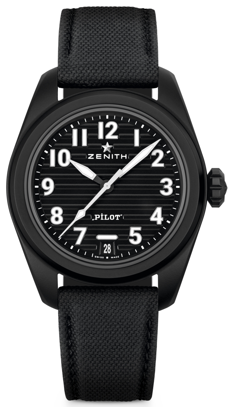 Zenith Herrklocka 49.4000.3620-21.I001 Pilot Svart/Gummi Ø40 mm - Zenith