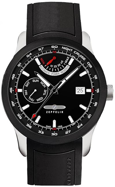 Zeppelin Herrklocka 72622 Night Cruise Svart/Gummi Ø43 mm - Zeppelin