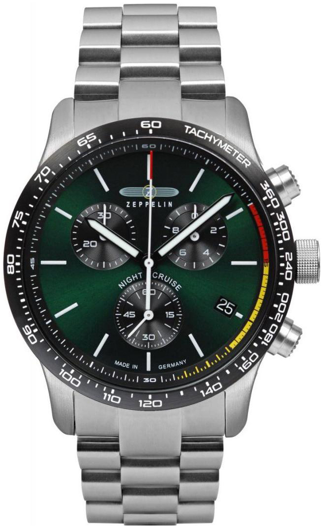 Zeppelin Herrklocka 7288M4 Night Cruise Grön/Stål Ø42 mm - Zeppelin